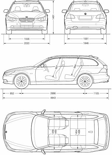 Bmw 5 series touring interior dimensions