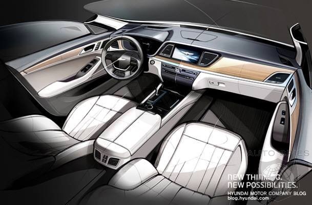 official teaser image of the 2015 hyundai genesis interior