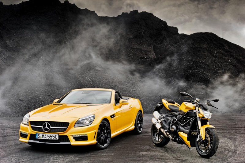 MercedesBenz SLK 55 AMG shows up in Streetfighter yellow