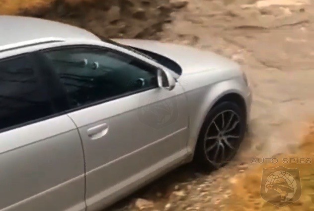 VIDEO FAIL: Here’s WHY You Don’t CHANCE Crossing A FLOODED Area In Your Car. EVEN, If It’s An AUDI QUATTRO.