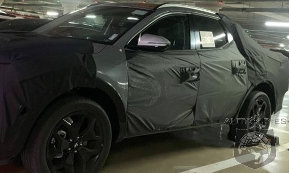 FIRST LOOK: Prototype Hyundai Santa Cruz Pickup Caught All Covered Up