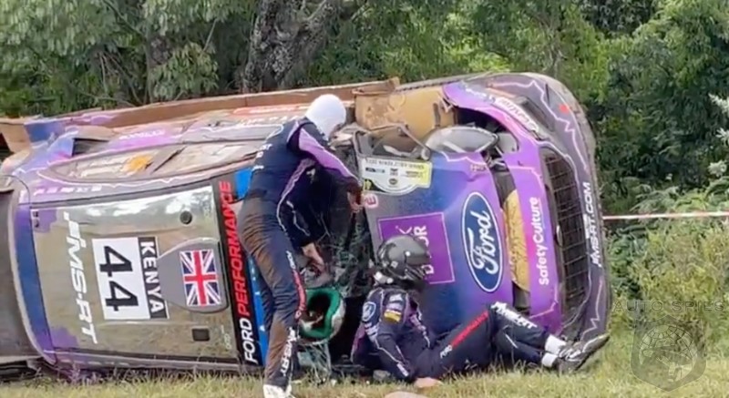 WRC Rally Driver Stuck In Wrecked Car As Marshalls Took Pictures