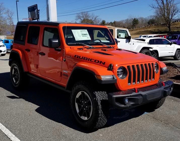 orange jeep wrangler