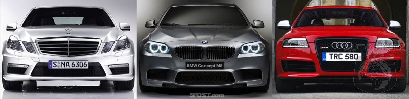 German Sport Sedan SHOWDOWN: BMW M5 Concept vs. MB E63 AMG vs. Audi RS6