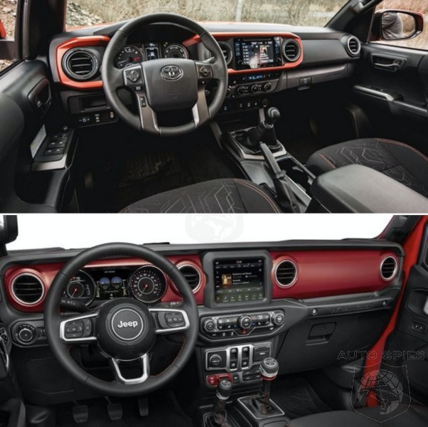 CAR WARS! Toyota Tacoma vs. Jeep Wrangler, WHICH Rugged Truck's Interior  Gets Your Vote? - AutoSpies Auto News